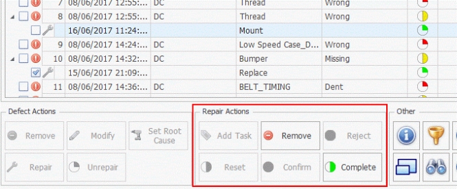 ATS Inspect Repair task status changes ATS Inspect Repair task status changes